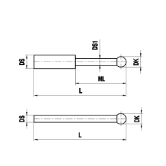 щуп для держателя, рубиновый шарик Ø1.35 мм, стержень из карбида вольфрама, L 26.35 мм, для систем ZEISS A-5555-0112