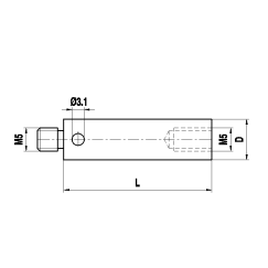 M5 титановый удлинитель щупа, L 100 мм, D 11 мм, для систем ZEISS A-5555-0160